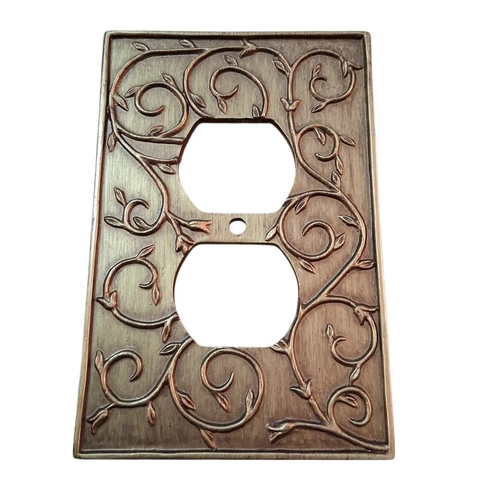 Antique Look Decorative Vines 4 Double Outlet Covers & 2 Switch Plates Set READ